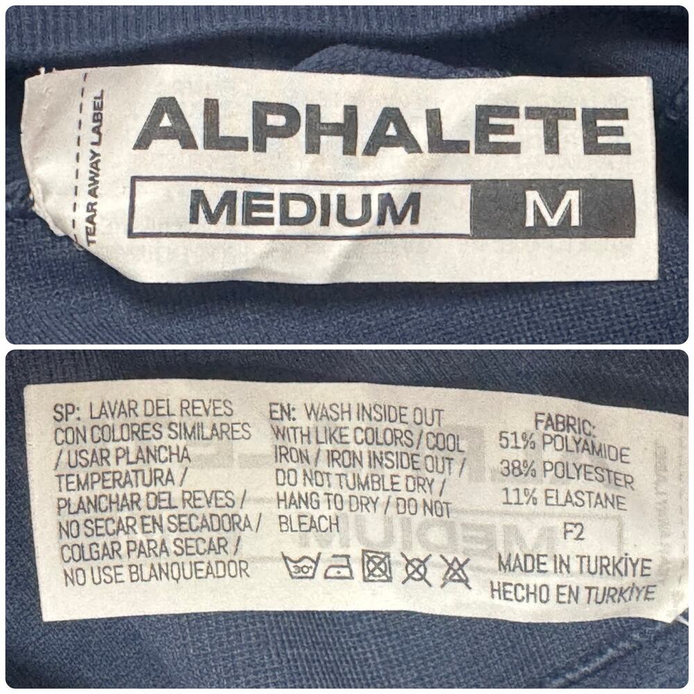 ALPHALETE Scrunch Butt Leggings Sports Bra Set Navy Blue Women’s Activewear Sz M - Picture 8 of 8